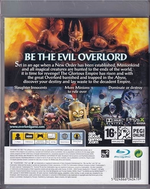 Overlord 2 - PS3 (B Grade) (Genbrug)